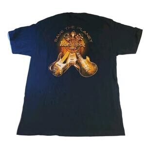 Hard Rock Cafe Dallas TX Men's T Shirt Large Blue Graphic Print